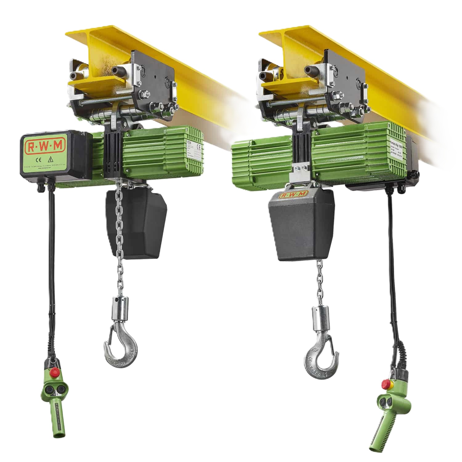 Electropalan 0.125-1.0 tone cu carucior port-palan actionat manual, prin impingere pe grinda - imagine 1