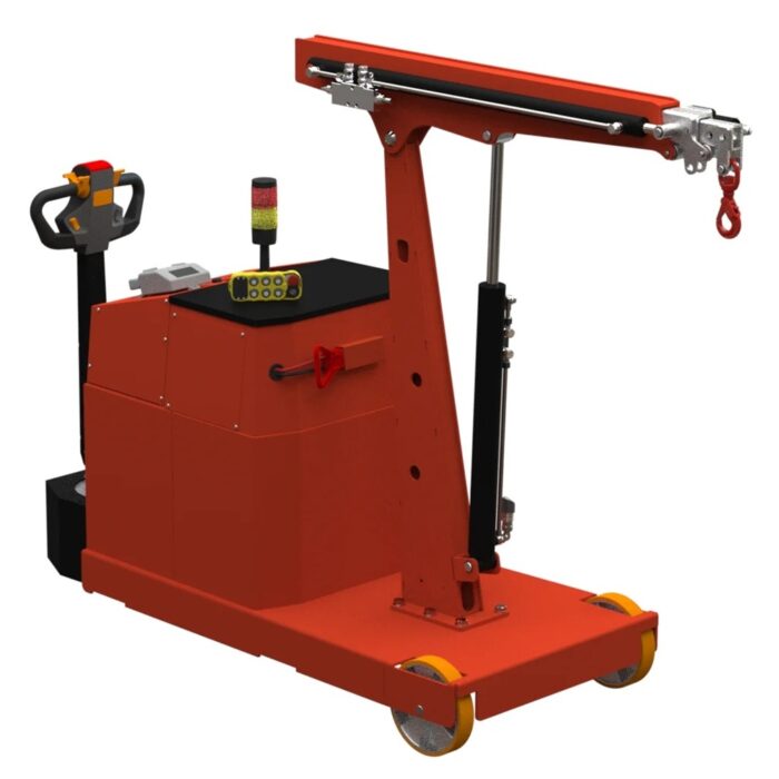 Macara mobila cu brat extensibil electric, deplasare electrica, coloană fixă, brat 2500 mm, capacitate 250-1000kG, telecomanda - imagine 2
