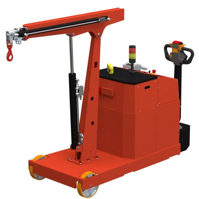 Macara mobila cu brat extensibil electric, deplasare electrica, coloană fixă, brat 2500 mm, capacitate 250-1000kG, telecomanda - imagine 1