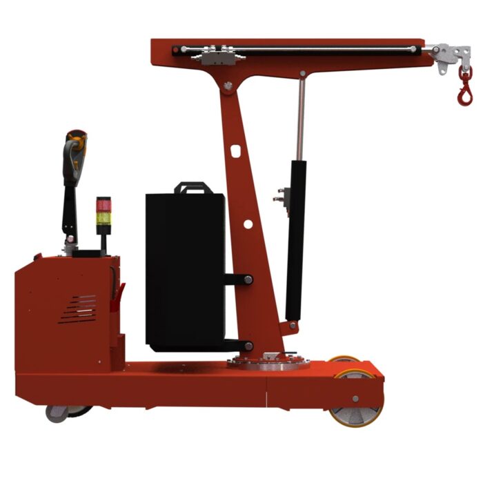 Macara mobila cu brat extensibil electric, deplasare electrica, rotatie manuala, brat 2400mm, capacitate 185-750kG - imagine 2